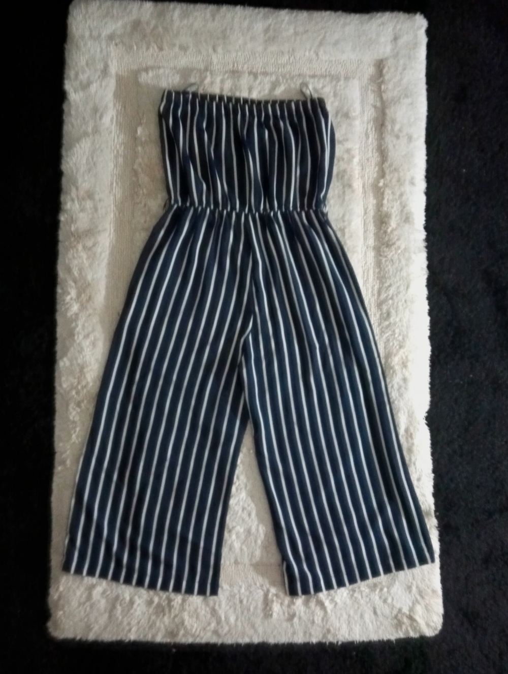 Ambience Striped Navy Strapless Wide-Leg Jumpsuit